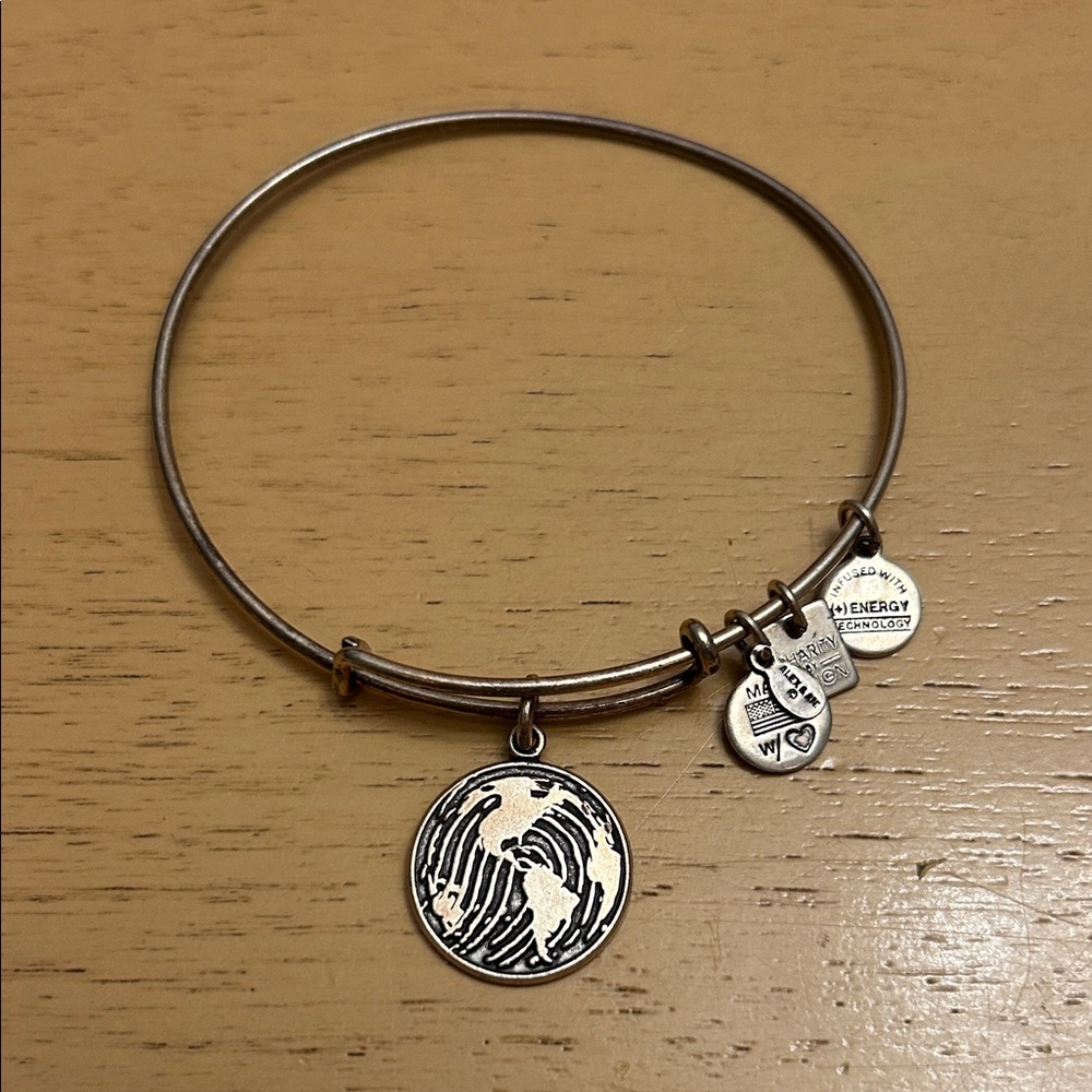 Alex and Ani Make Your Mark Silver-Tone Charm Bangle
